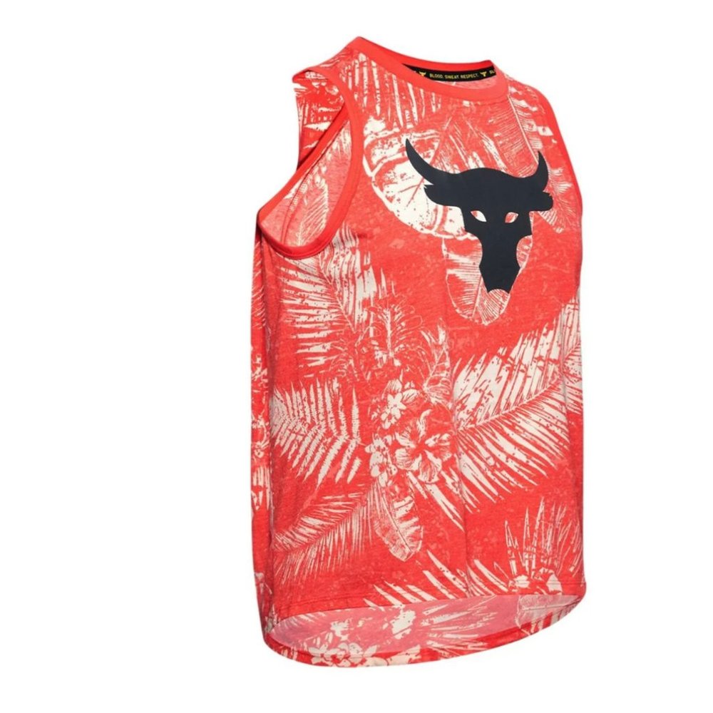 🌸SALE🌸 Under Armour Project Rock Aloha Camo Tank Red Women's Size 1359351 608 - Picture 5 of 7